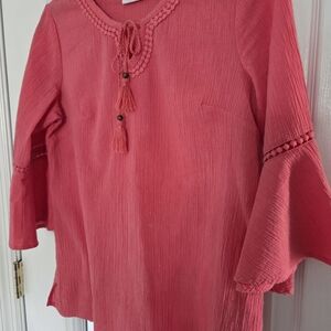 Denim&Co Coral Bell Sleeve Blouse